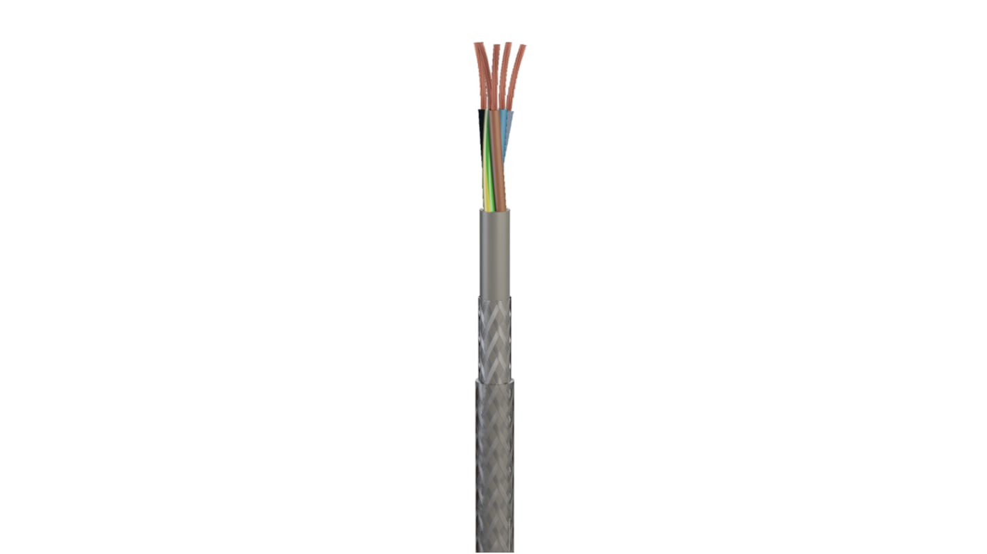 RS PRO Control Cable, 5 Cores, 1.5 mm², SY, Screened, 10m, Clear PVC