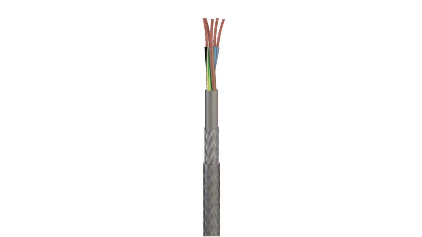 Cable de control apantallado RS PRO de 5 núcleos, 1,5 mm², long. 10m, 300/500 V, 16 A, funda de PVC