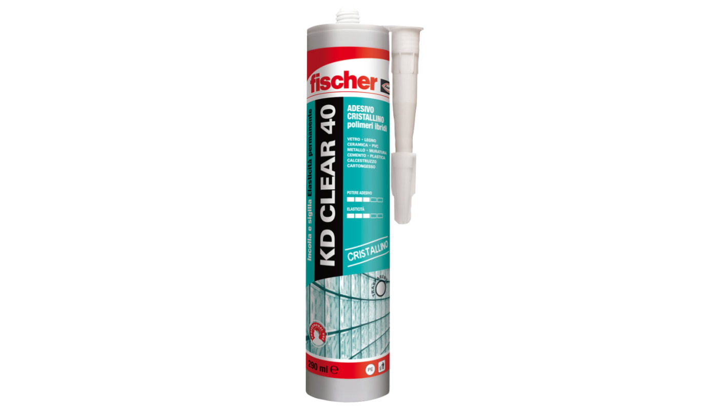 Sigillante adesivo Fischer Fixings KD CLEAR 40 Cristallino Trasparente, Cartuccia da 290 ml