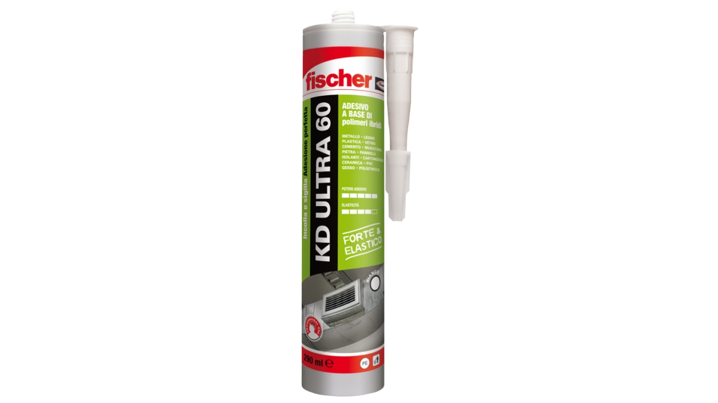 Sigillante adesivo Fischer Fixings KD ULTRA 60 Extra forte Bianco, Cartuccia da 290 ml