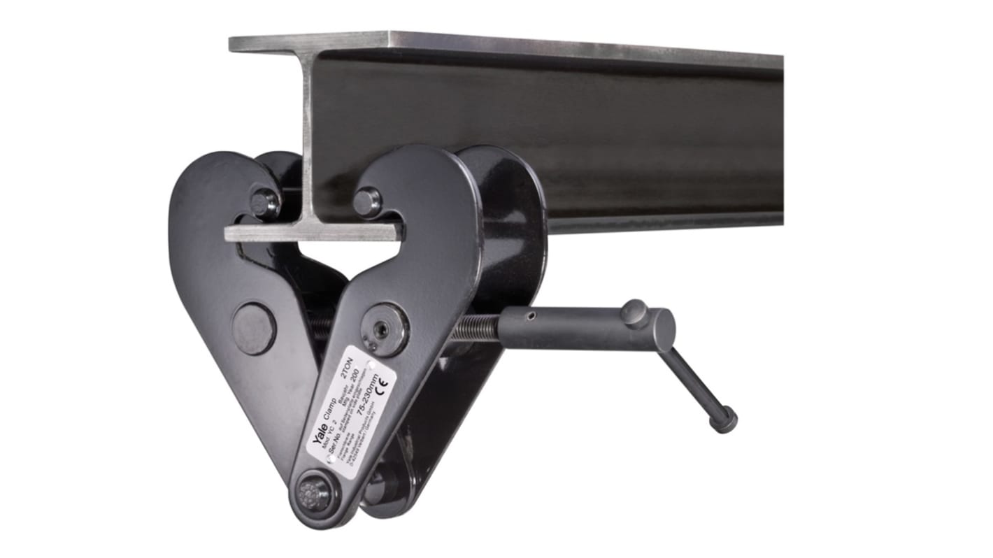 Yale Powder Coated Mild Steel Beam Clamp, Fits Channel Size 80 → 320mm