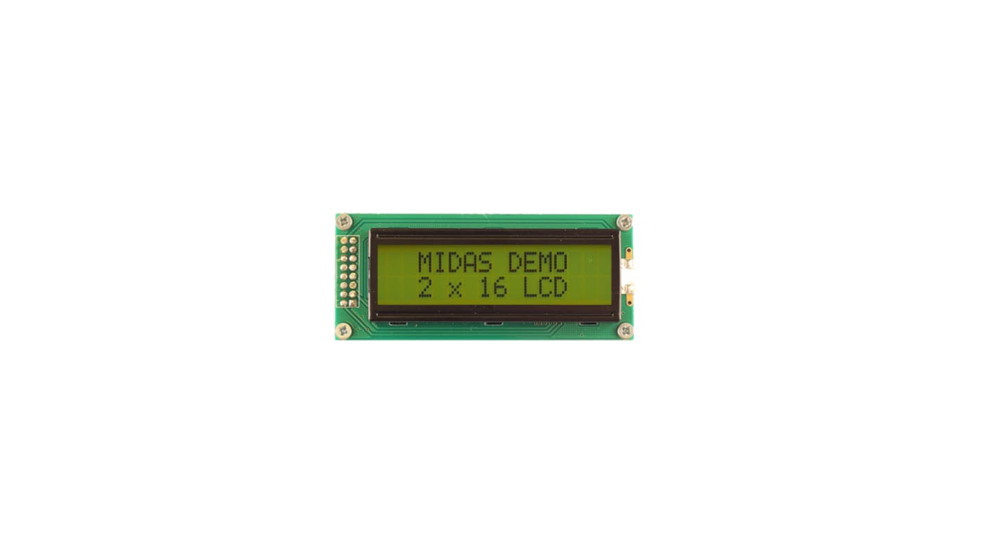 Midas MC21605B6W-SPTLY3.3-V2 LCD LCD Display, 2 Rows by 16 Characters