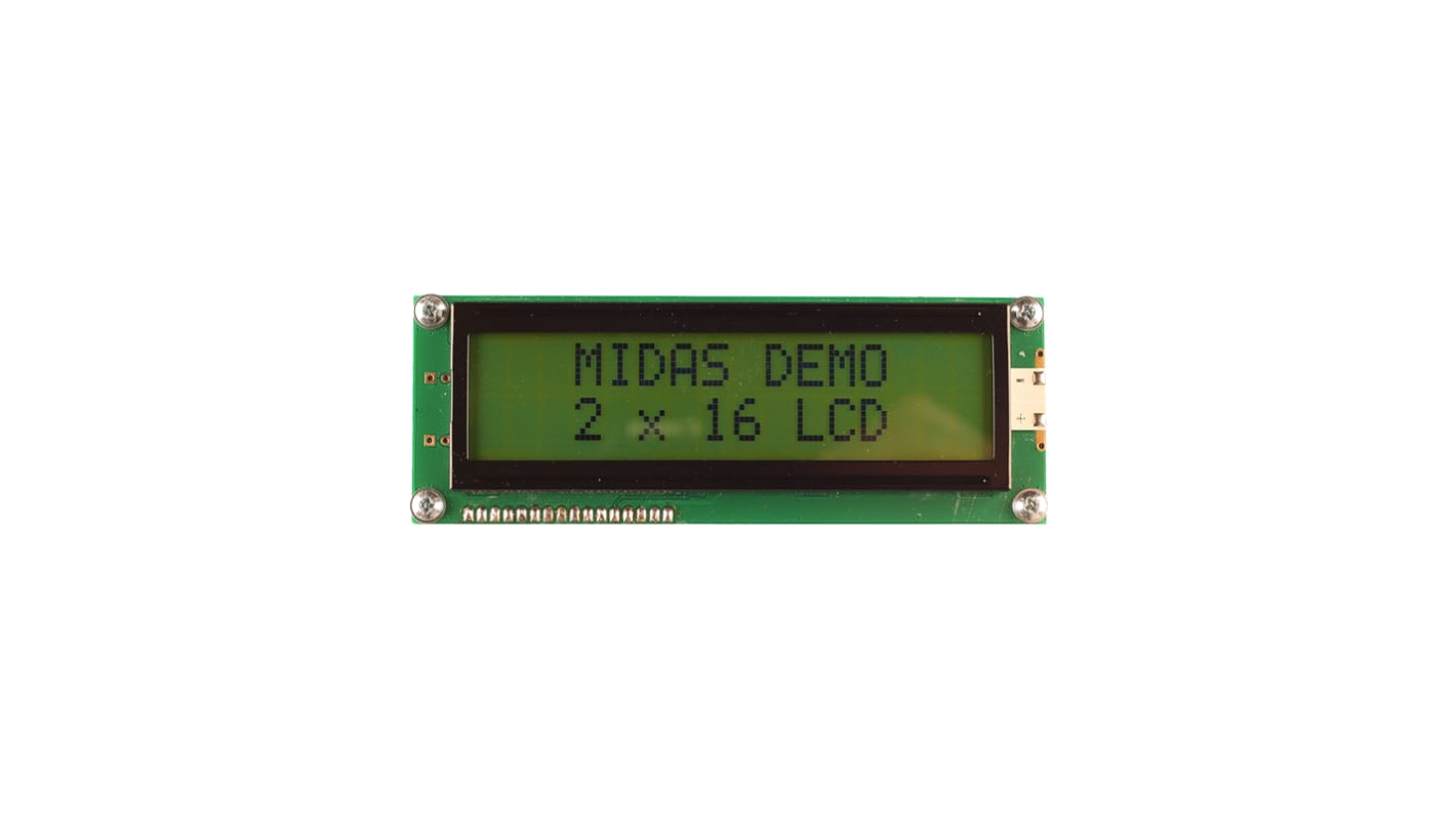Midas MC21609AB6W-SPTLY3.3-V2 LCD LCD Display, 2 Rows by 16 Characters