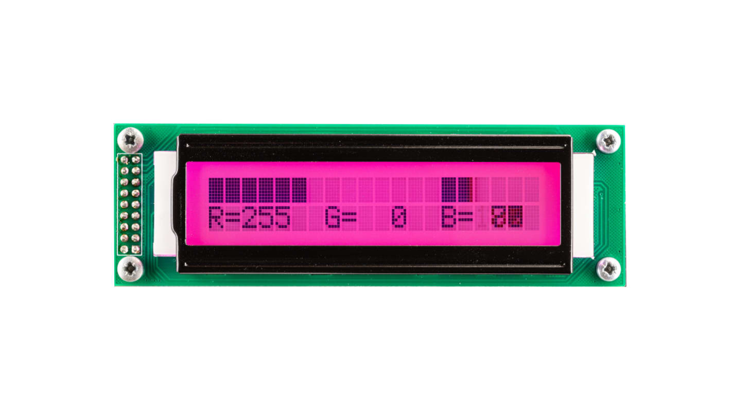 Display monocromo LCD Midas de 2 filas x 20 caract.