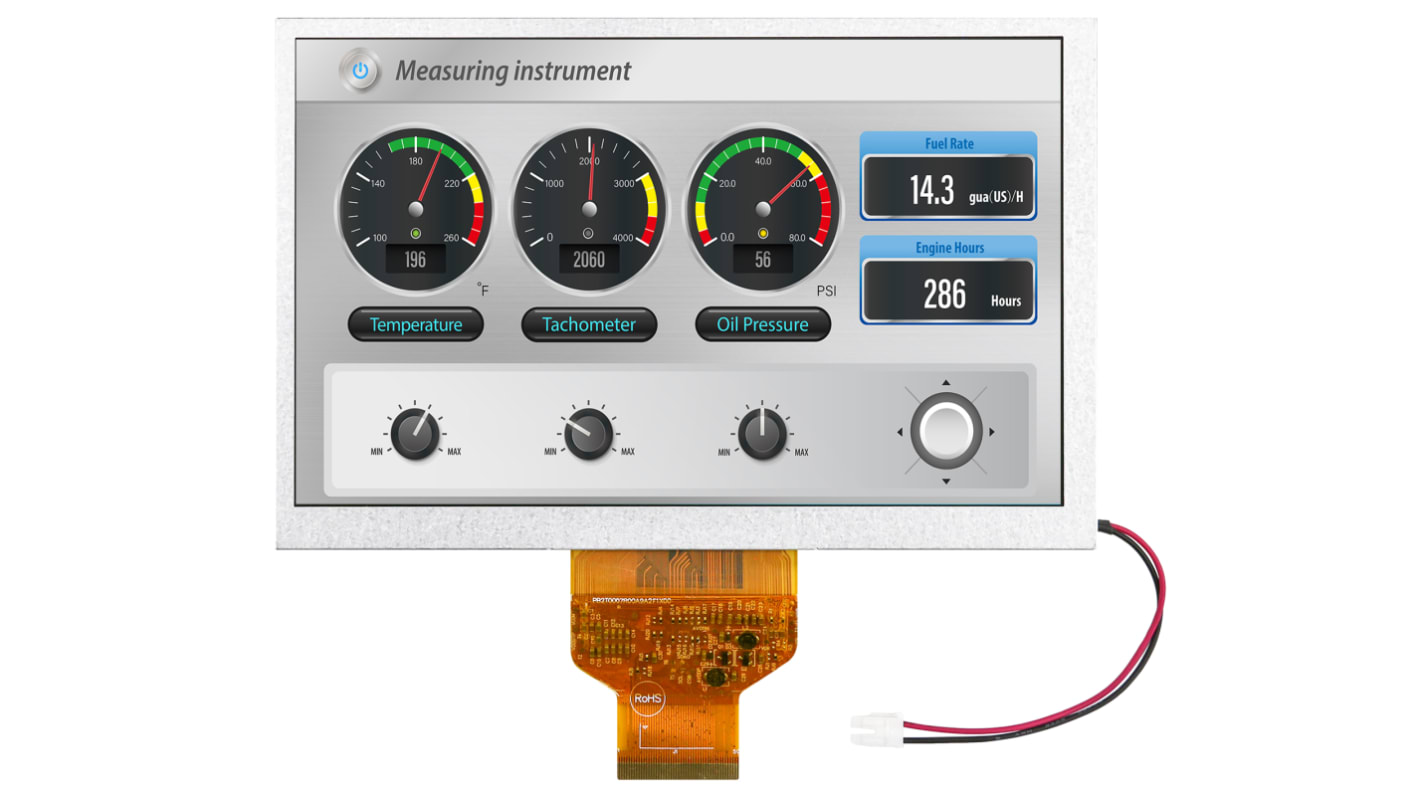 Midas MDT0700LIH-RGB LCD Colour Display, 7in, 800 x 480pixels