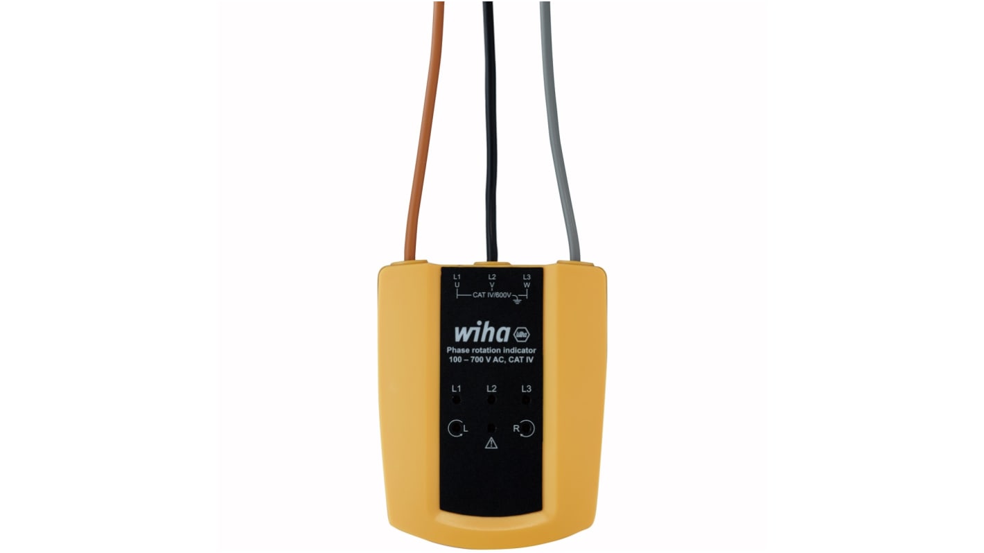 Tester di rotazione di fase Wiha, LED, CAT IV 600V