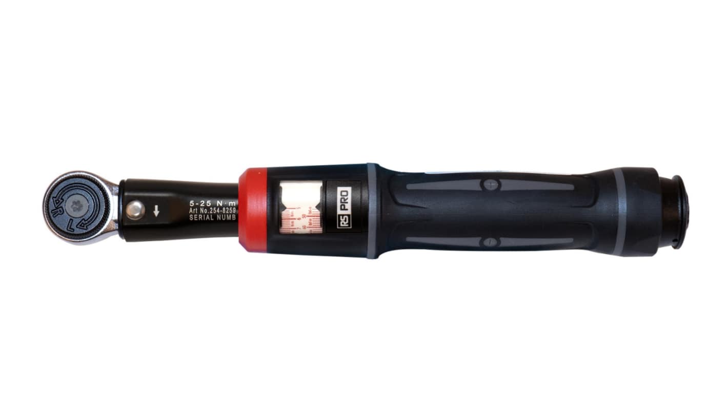 RS PRO Click Torque Wrench, 5 → 25Nm, 1/4 in Drive, Square Drive RS
