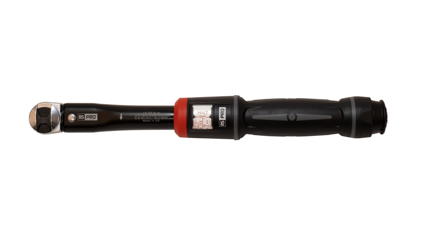 RS PRO Click Torque Wrench, 10 → 50Nm, 3/8 in Drive, Square Drive