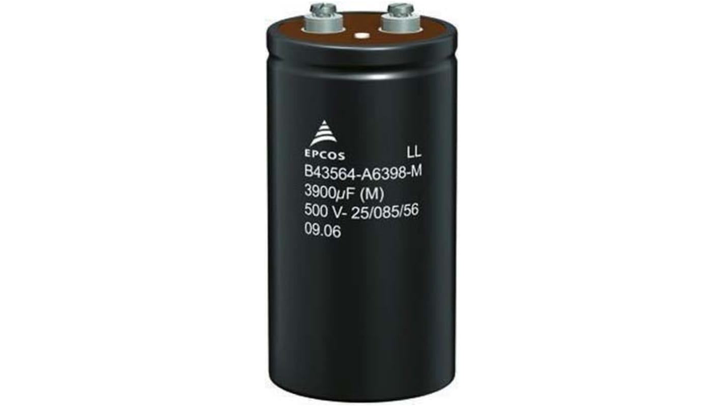 EPCOS B41456, Schraub Aluminium-Elektrolyt Kondensator 0.1F ±20% / 16V dc, Ø 51.6mm x 80.7mm, +85°C