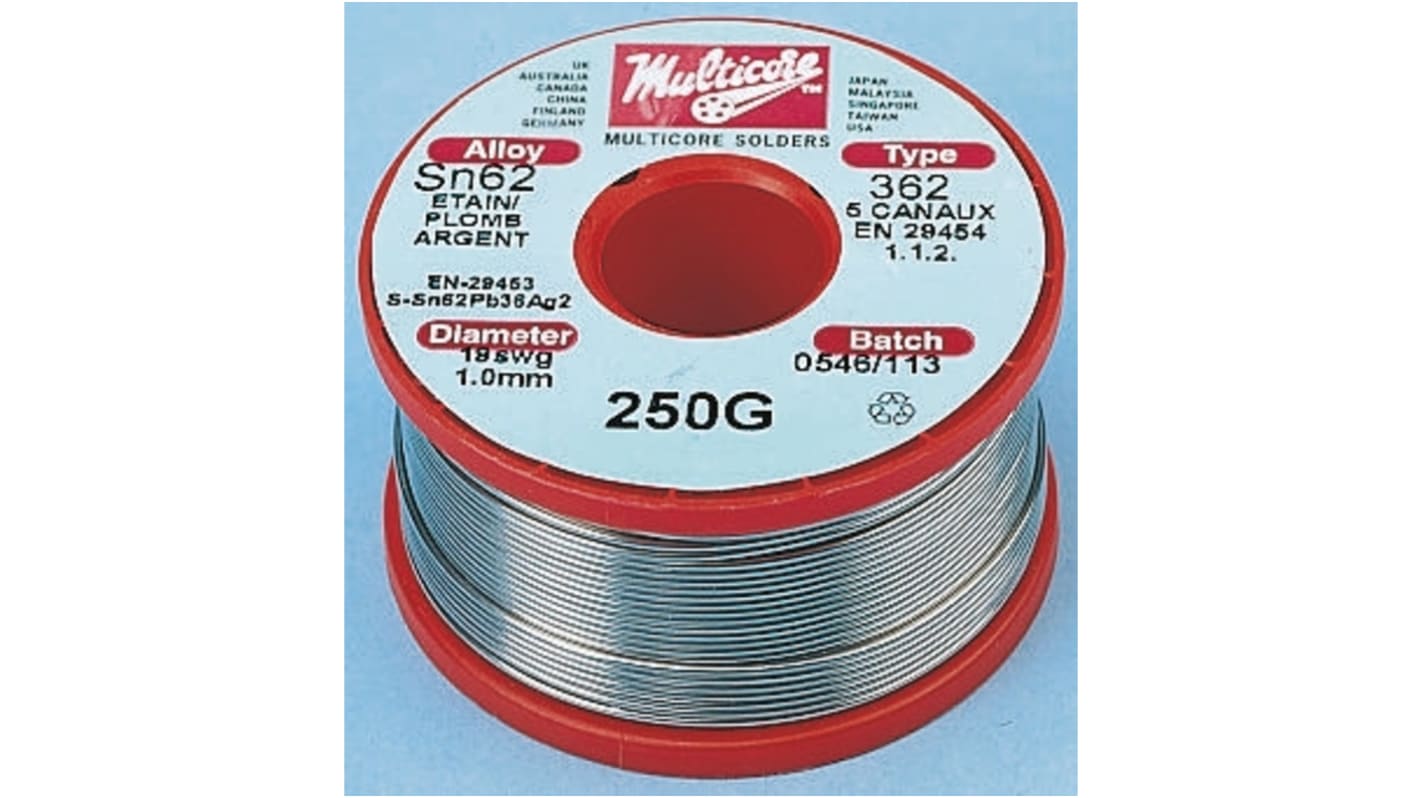 Fil à souder Loctite 0.23mm, 250g, Plomb 36%, Etain 62%, Argent 2%, fusion à 179°C