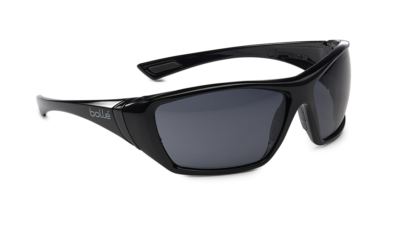 Bolle HUSTLER Anti-Mist Safety Glasses, Smoke PC Lens