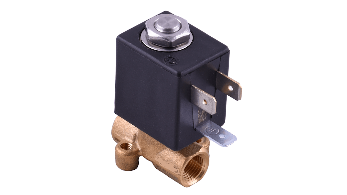 Válvula de solenoide RS PRO de 2 puertos, Hembra G de 1/8 pulg., Directo, NC de 24 V