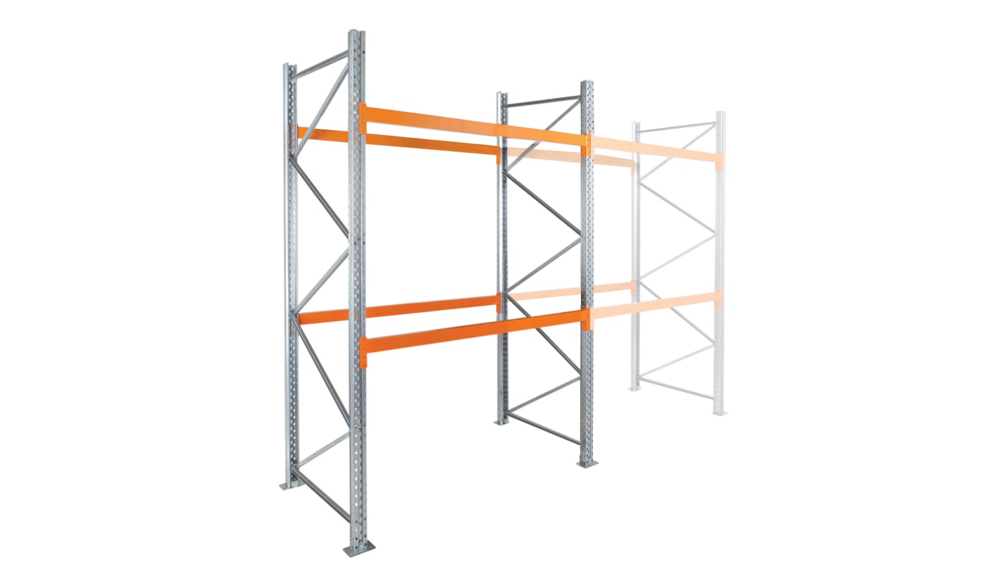 Manorga Regal Typ Regal Starterset aus Stahl in Verzinkt, Orange, 2000kg, 3000mm, 1825mm x 130mm x 1100mm