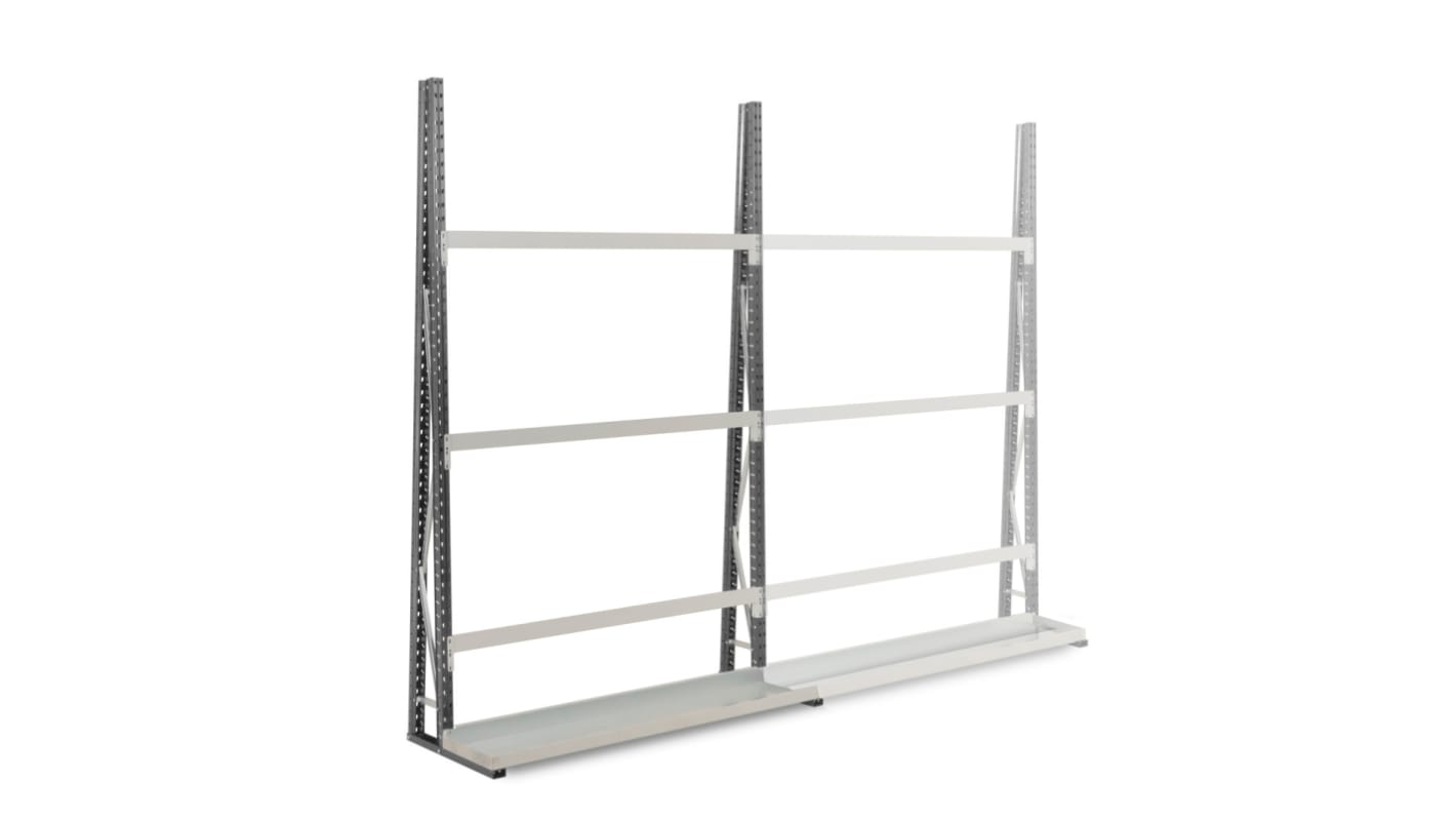 Rack di stoccaggio Acciaio Grigio scuro, grigio chiaro Manorga, 2500mm, 1500mm x 50mm x 340mm