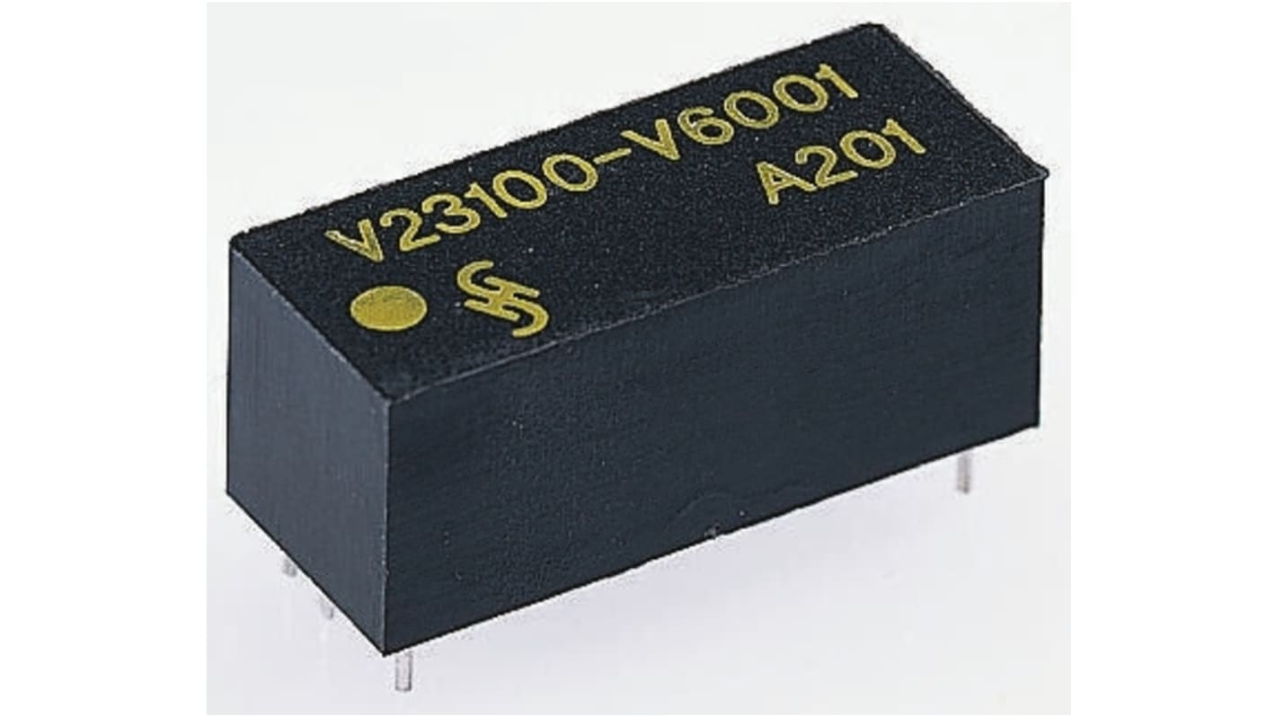 TE Connectivity PCB Mount Reed Relay, 12V dc Coil, DPST, 100V dc Max, 0.5 A Max, 1100Ω