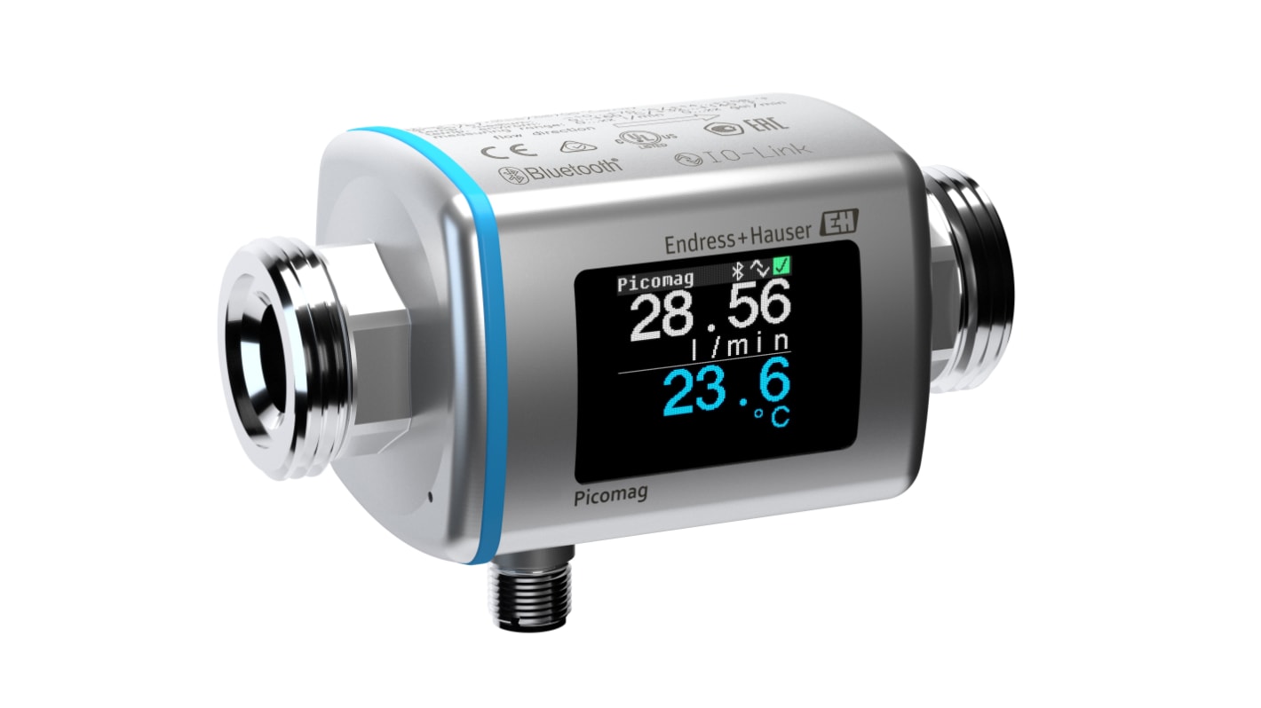 Caudalímetro Endress+Hauser Picomag para Líquido, 0,05 l/min → 35 L/min, 18 →30 V dc