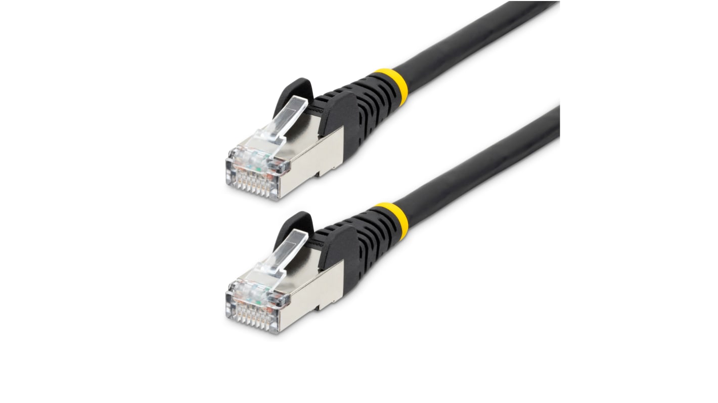 StarTech.com Cat6a Straight Male RJ45 to Straight Male RJ45 Ethernet Cable, Braid, Black LSZH Sheath, 10m, Low Smoke