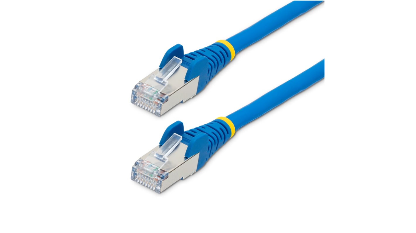 StarTech.com Cat6a Straight Male RJ45 to Straight Male RJ45 Ethernet Cable, Braid, Blue LSZH Sheath, 500mm, Low Smoke