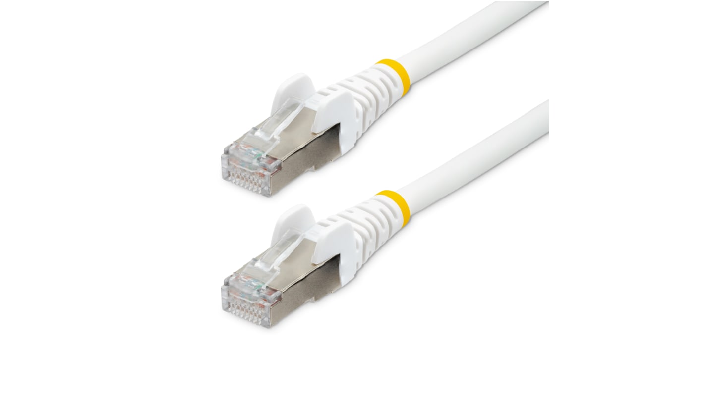 StarTech.com Cat6a Male RJ45 to Male RJ45 Ethernet Cable, Braid, White, 1m, Low Smoke Zero Halogen (LSZH)