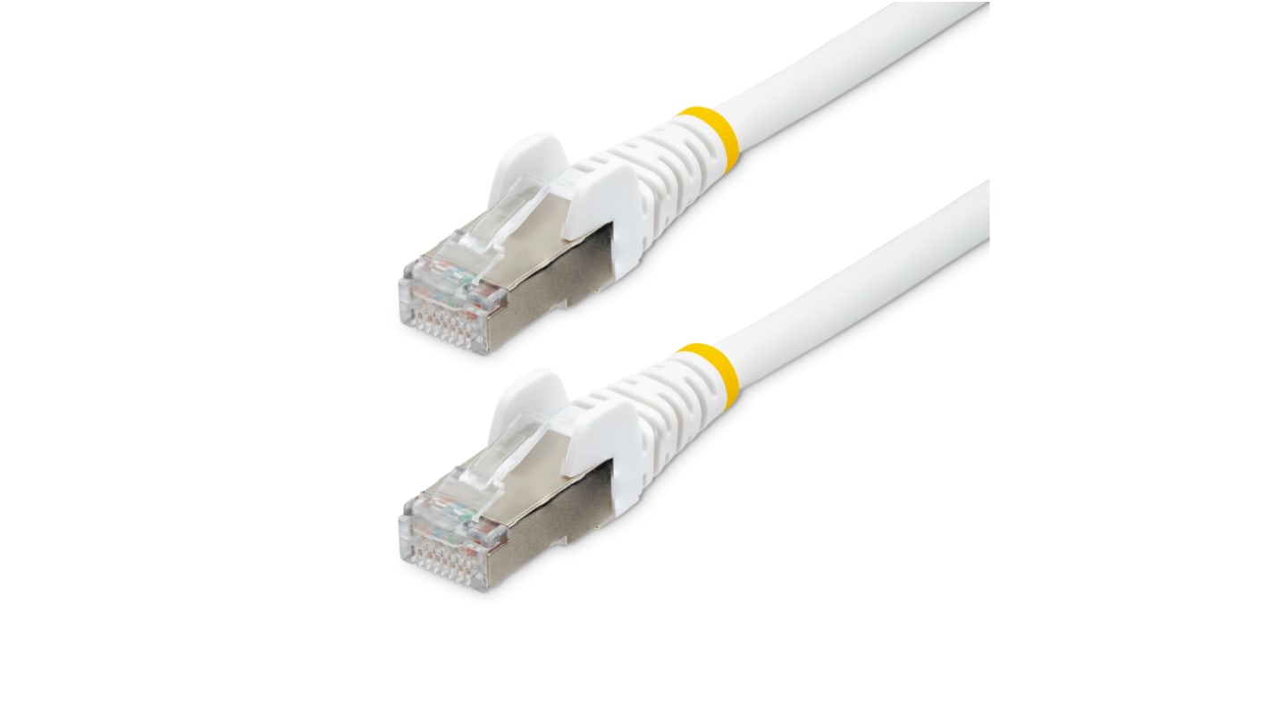 StarTech.com Ethernetkabel Cat.6a, 2m, Weiß Patchkabel, A RJ45 Geflecht Stecker, B RJ45