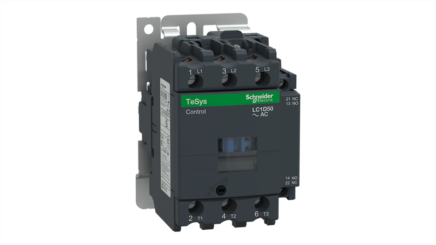 Schneider Electric TeSys D LC1D Leistungsschütz / 230 V Spule, 3 -polig 1 Schließer, 1 Öffner / 50 A, Wechslerkontakt