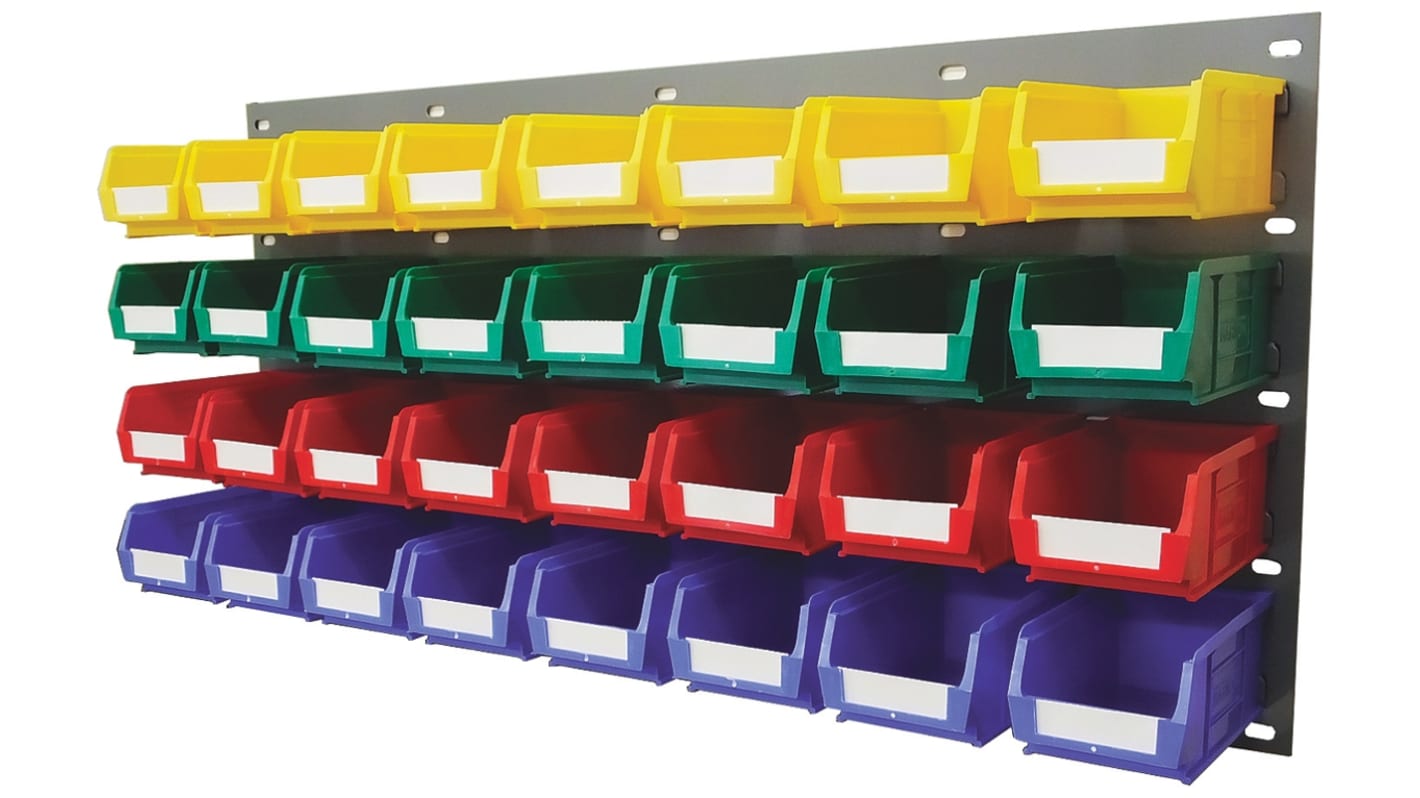 RS PRO PP Louvre Panel Storage Unit, 438mm x 914mm, Blue, Green, Red, Yellow