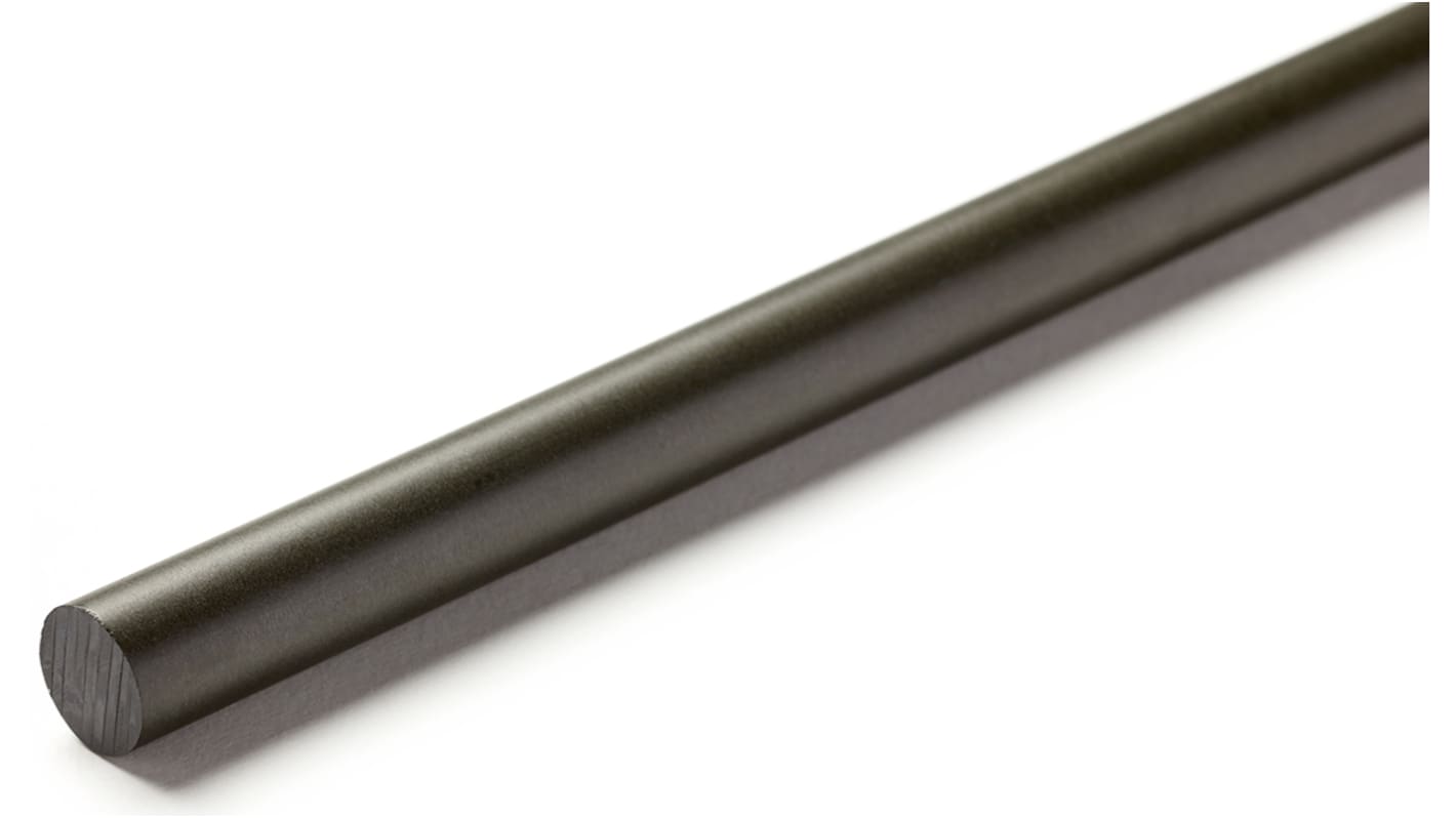 Torlon Black Polyamide-imide PAI Rod, 300mm x 25.4mm Diameter