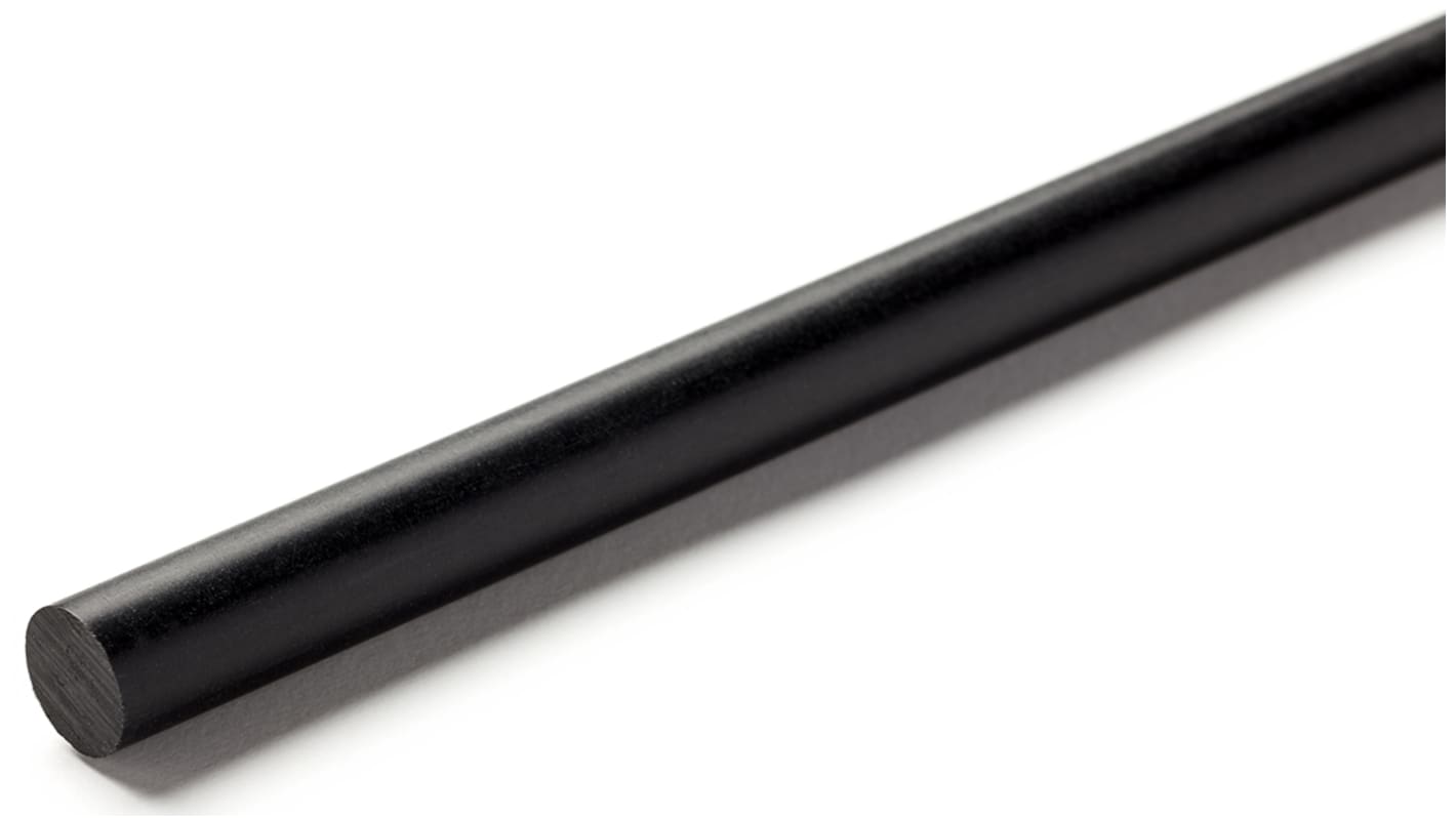 RS PRO Nylon-Rundstab, Nylon Schwarz 1.14g/cm³, Ø 16mm x 1m