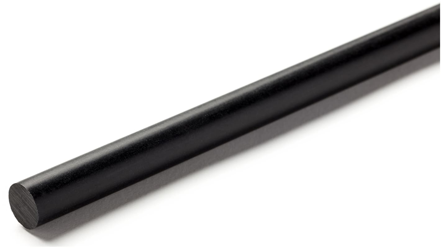 RS PRO Black Nylon Rod, 1m x 40mm Diameter