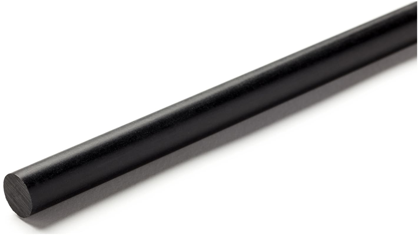 RS PRO Black Nylon Rod, 1m x 50mm Diameter