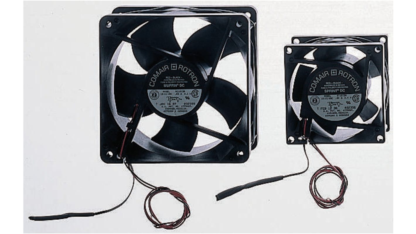 Ventilador Axial COMAIR ROTRON Muffin de 120 x 120 x 32mm, 12 V dc, 7.6W, 3250rpm, caudal 153m³/h, 47.8dB