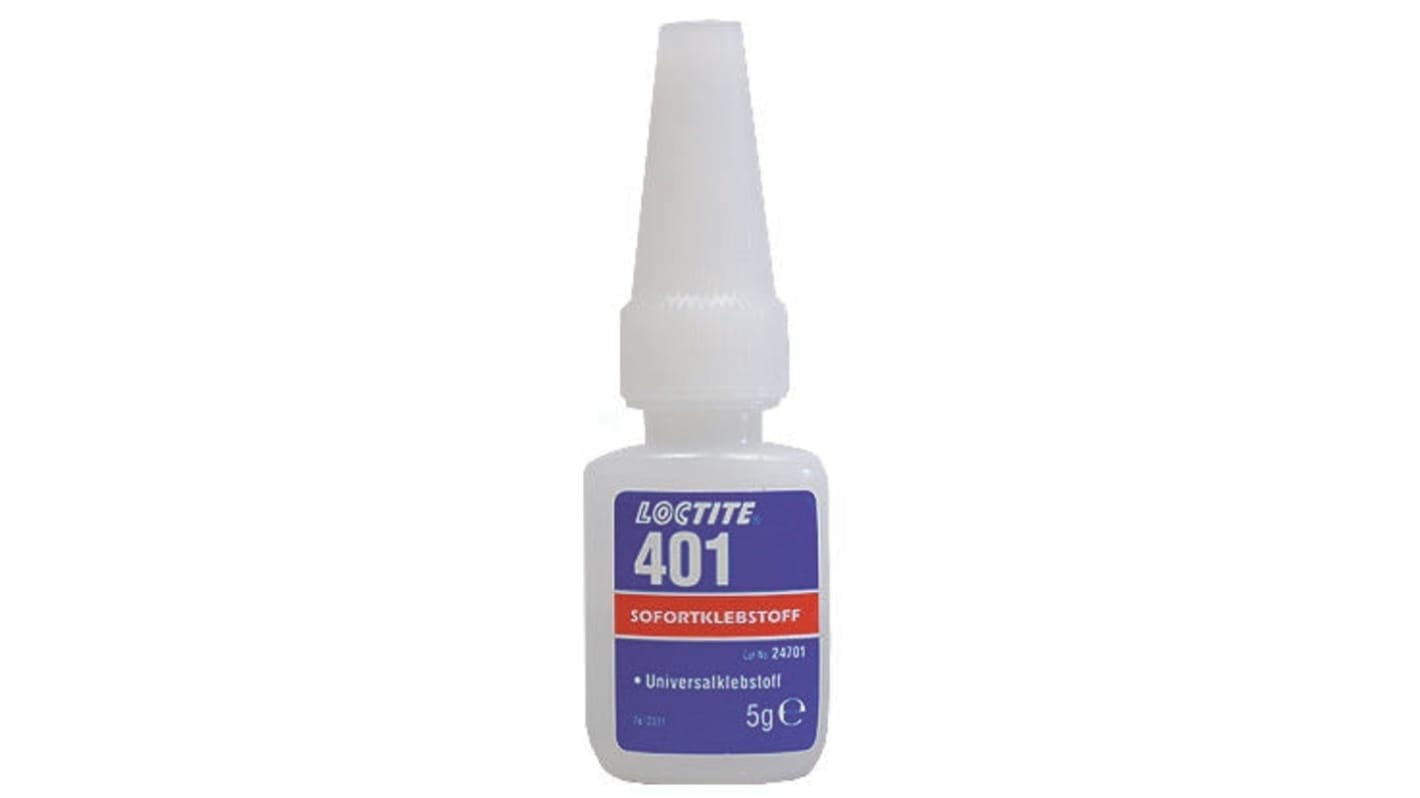 401,5G, Loctite 401 Sofortklebstoff Cyanacrylat Flüssig transparent,  Flasche 5 g