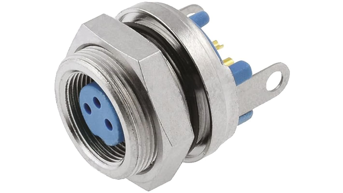 TE Connectivity Circular Connector, 3 Contacts, Panel Mount, Subminiature Connector, Socket, Female, IP65, TRIAD 01