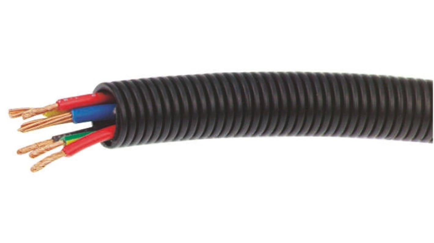 Conducto flexible PMA LL de Plástico Negro, long. 10m, Ø 25mm, rosca PG21, IP54, IP66, IP68