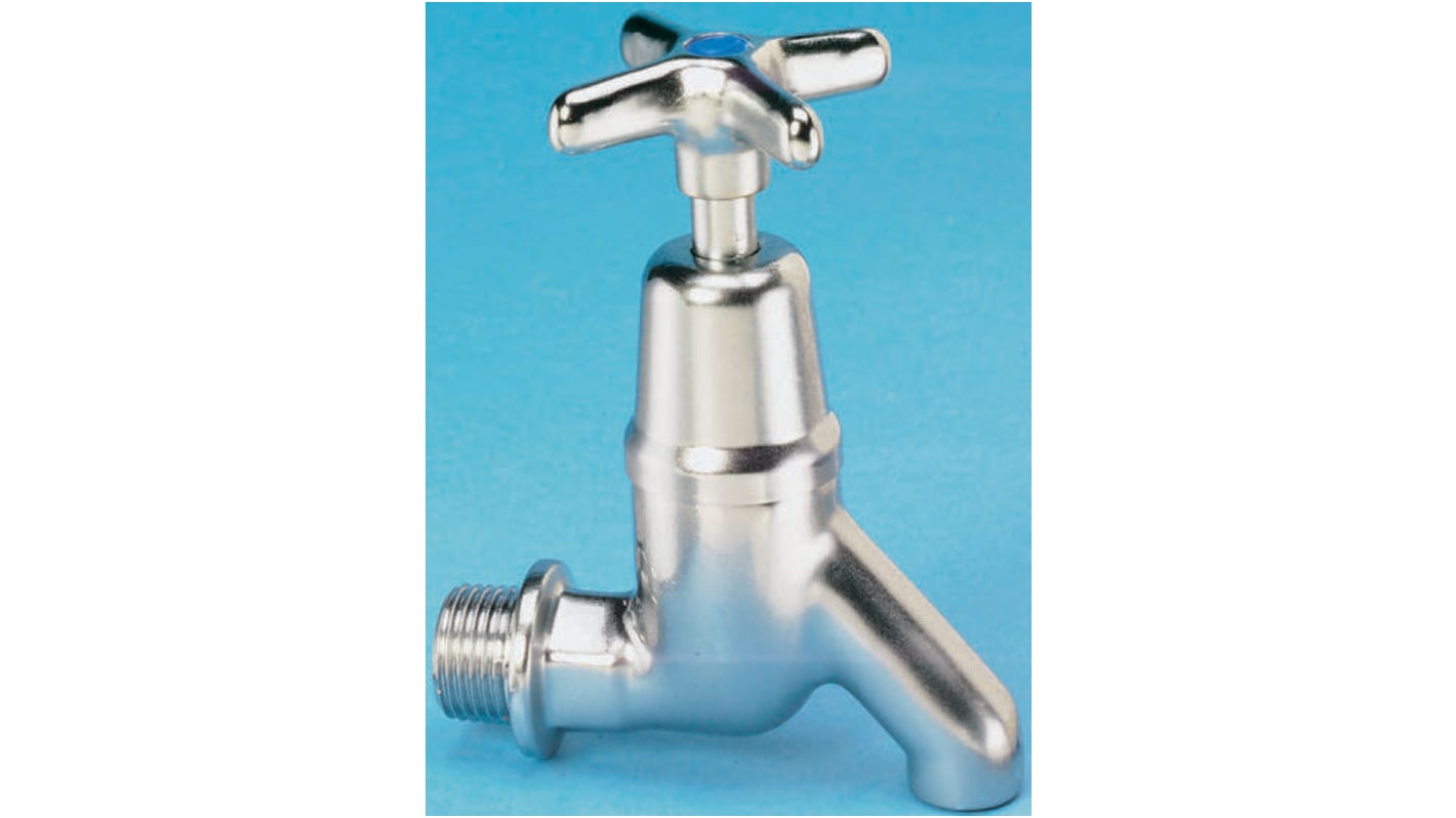 Pegler Yorkshire Chrome Plated Brass Twist Handle Hot Bib Tap, 1/2in