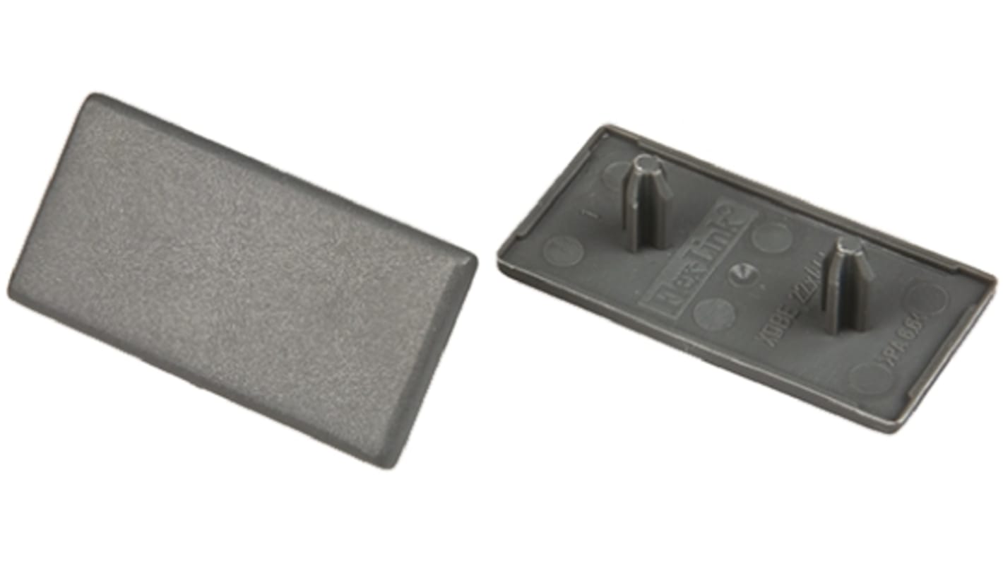 Capuchon d'extrémité rectangulaire Gris, Profilé de 22 mm, 44 mm