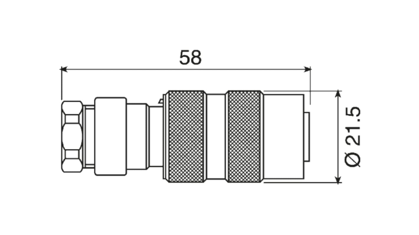 Conector circular Binder macho serie 723 de 4 vías hembra, montaje aéreo, IP67