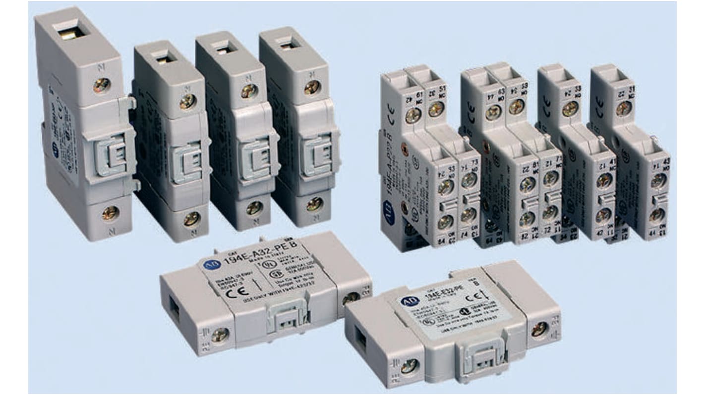 Allen Bradley 194 Hilfskontakt 2-polig, 1 Öffner + 1 Schließer Seitliche Montage 10 A, 8 V dc