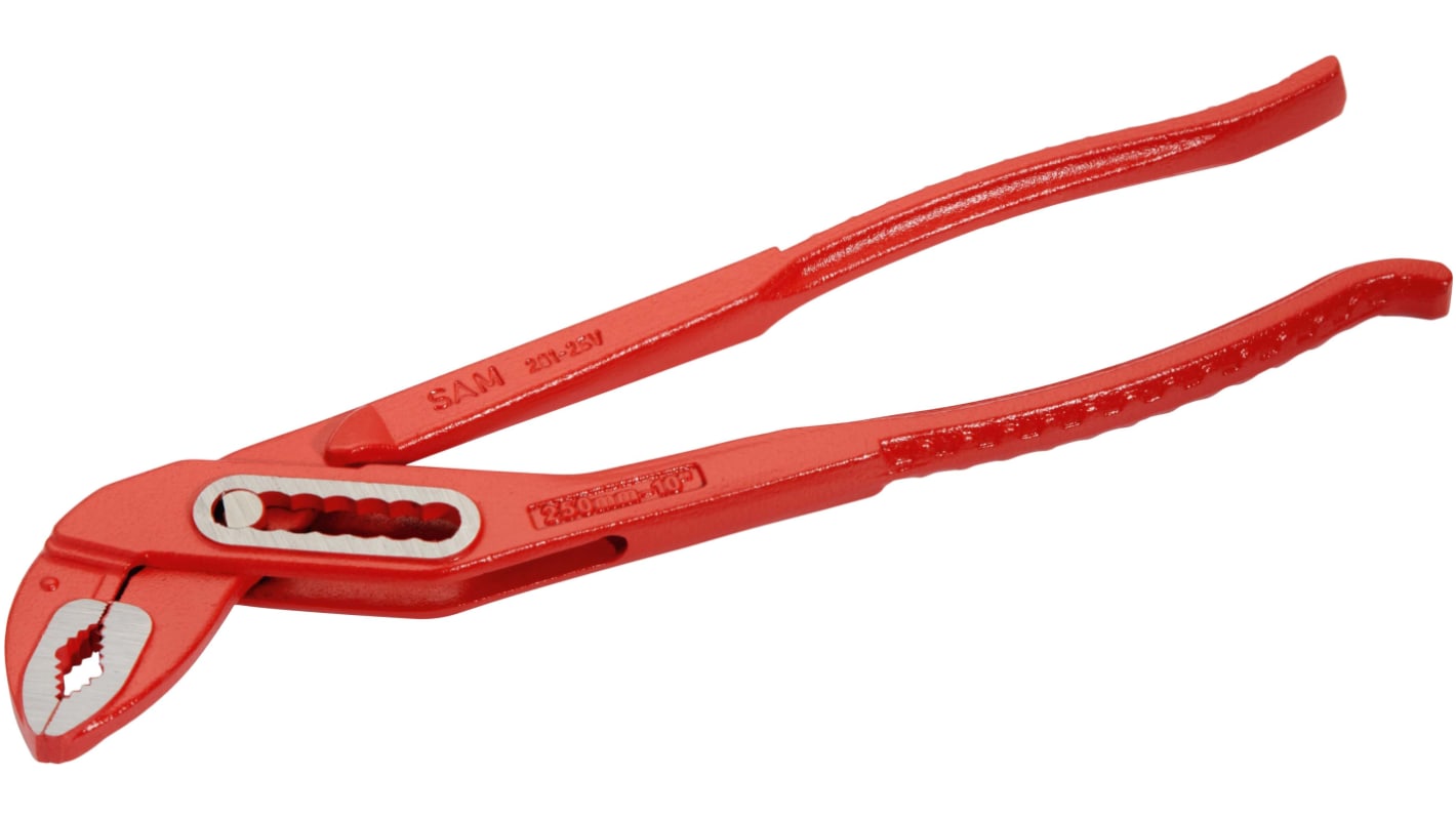 SAM 201-25V Pliers, 240 mm Overall, Angled Tip, 32mm Jaw