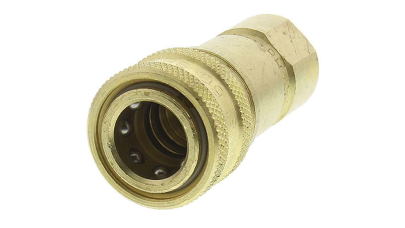 Parker Brass Female Hydraulic Quick Connect Coupling, G 1/8 Female