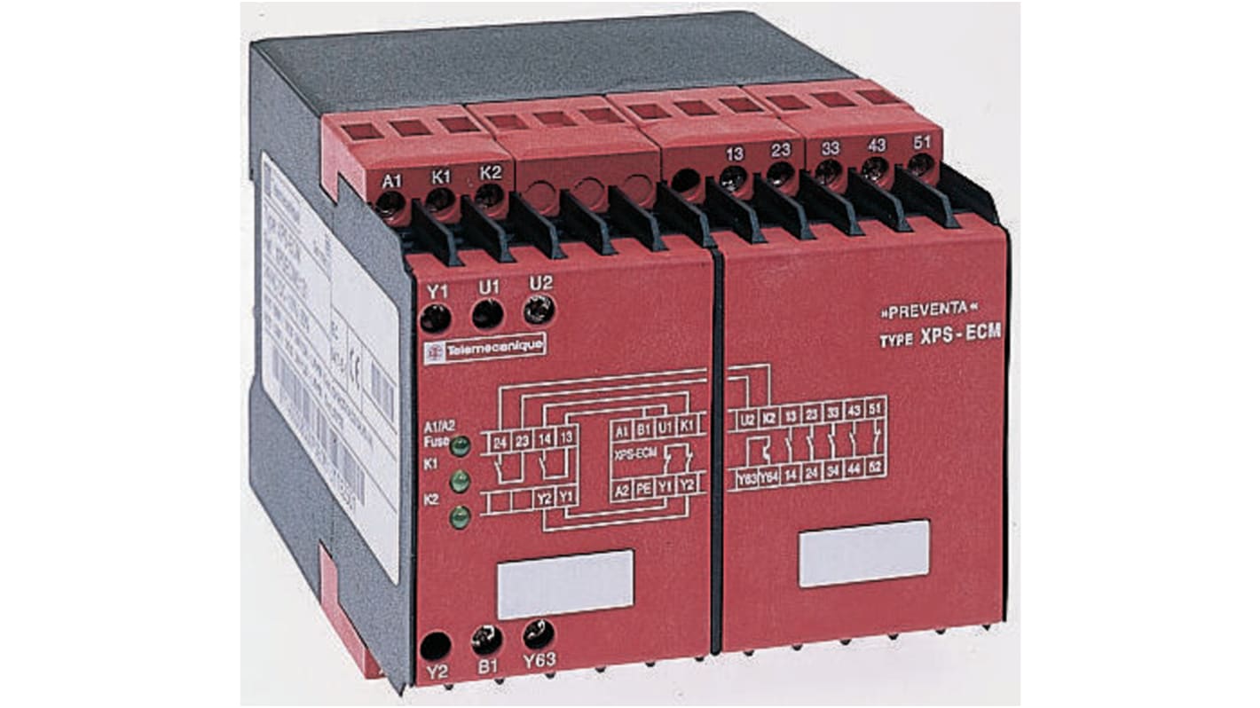 Schneider Electric XPS ECM Series Output Module, 0 Inputs, 6 Outputs, 24 V ac/dc, 4NO/1NC