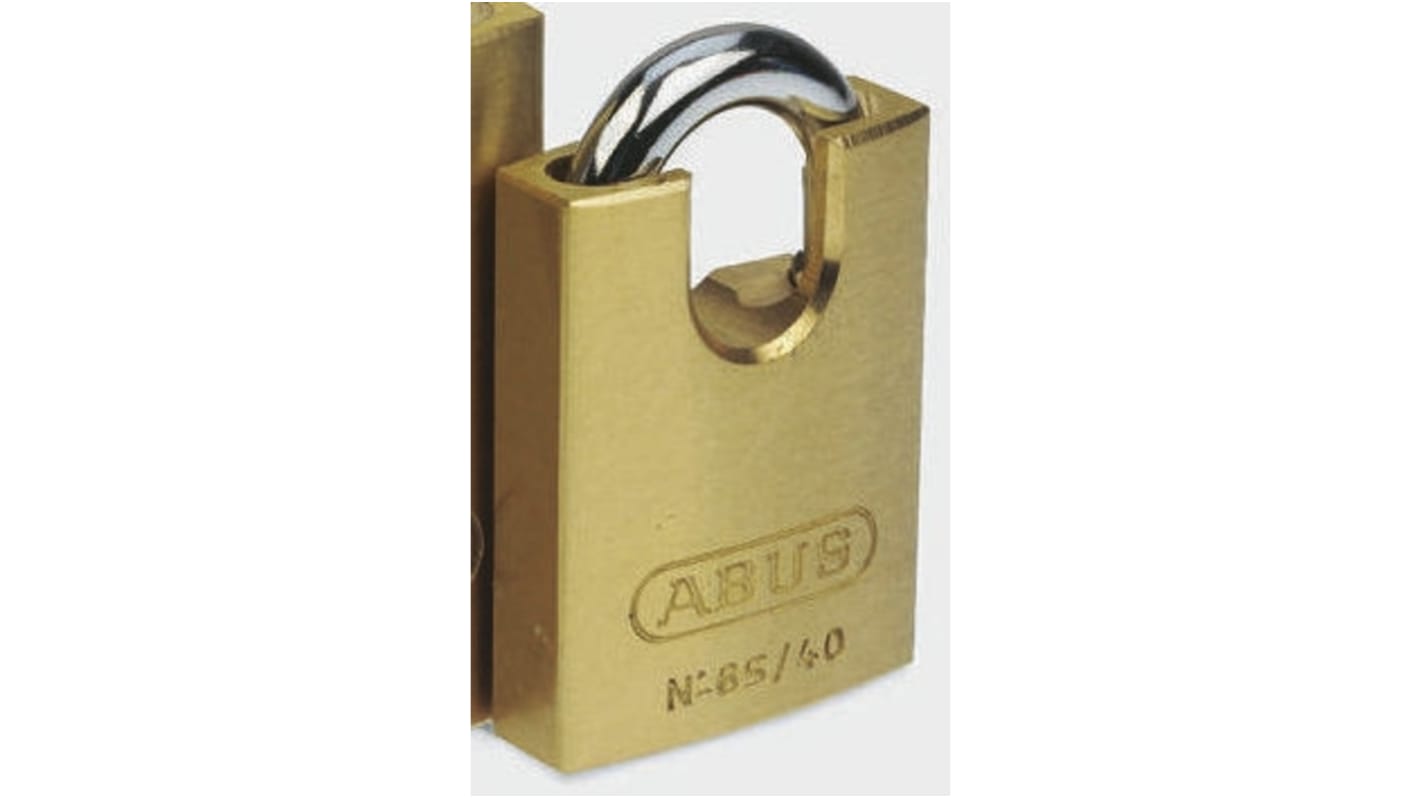 ABUS Key Weatherproof Brass, Steel Padlock, 5.5mm Shackle, 40mm Body