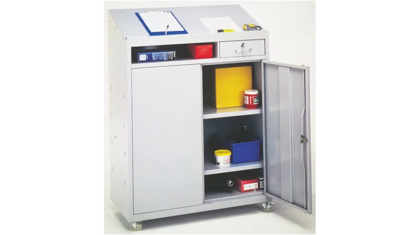 2 Door Steel Lockable Floor Standing Storage Cabinet, 1219 x 914 x 457mm