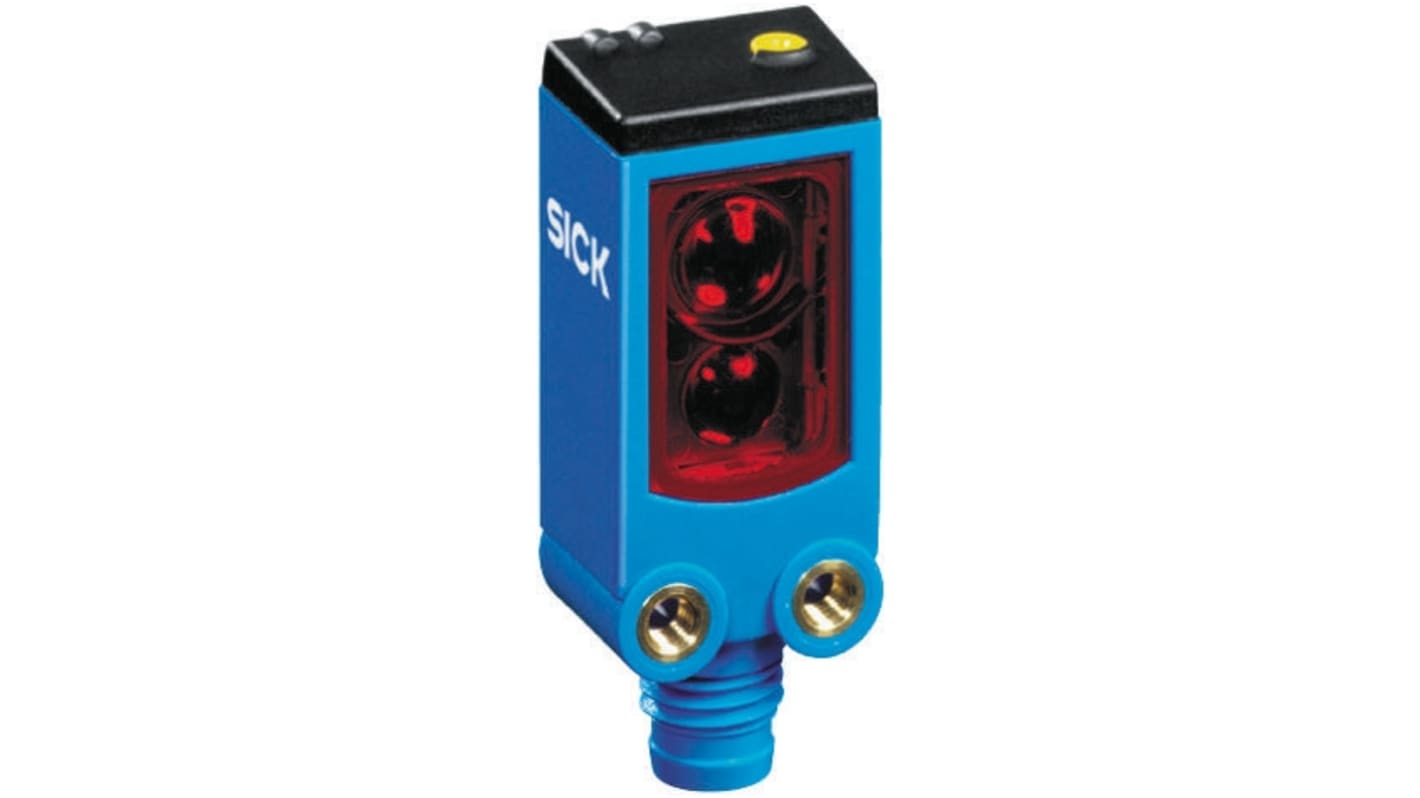 Fotocélula rectangular Sick, Sistema Reflex, alcance 10 mm → 4 m., salida PNP, Cable de 3 hilos de 2 m., IP66,