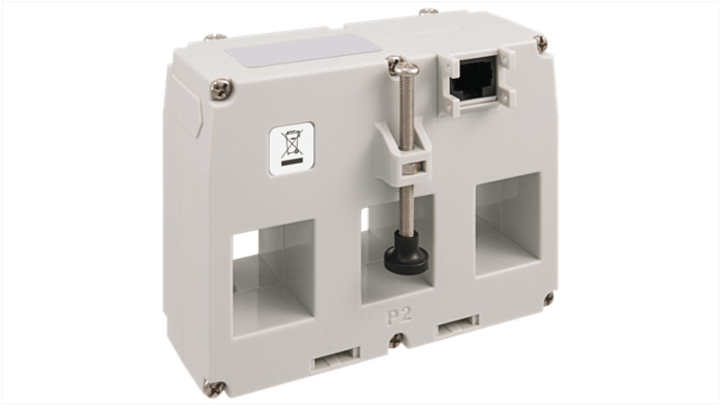 RS PRO DIN Rail Mounted Current Transformer, 160A Input, 3 x 160A, 330 mV Output, 25 x 21mm Bore, 330 mV