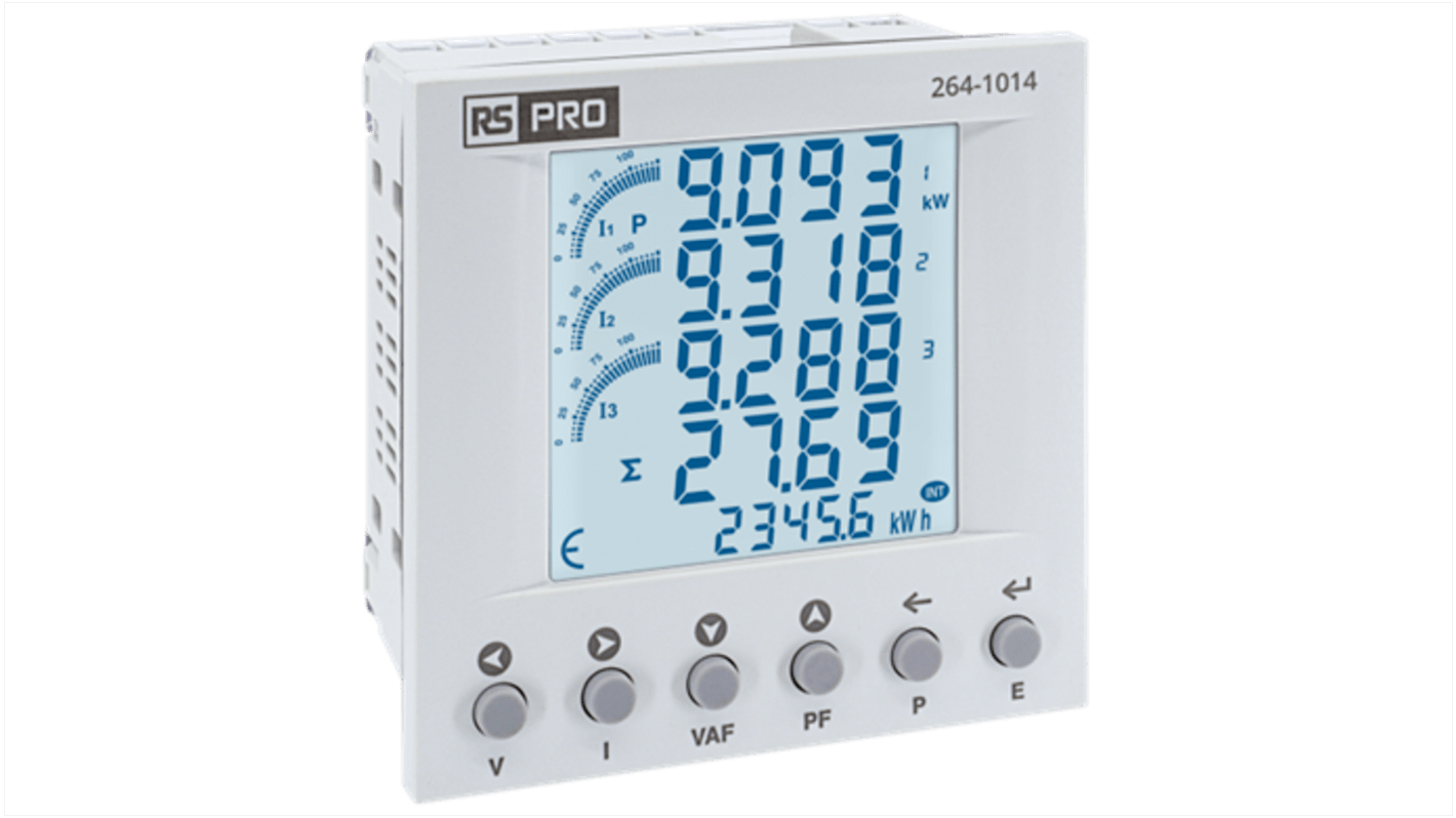 RS PRO 1, 3 Phase LCD Energy Meter, Type Energy Meter