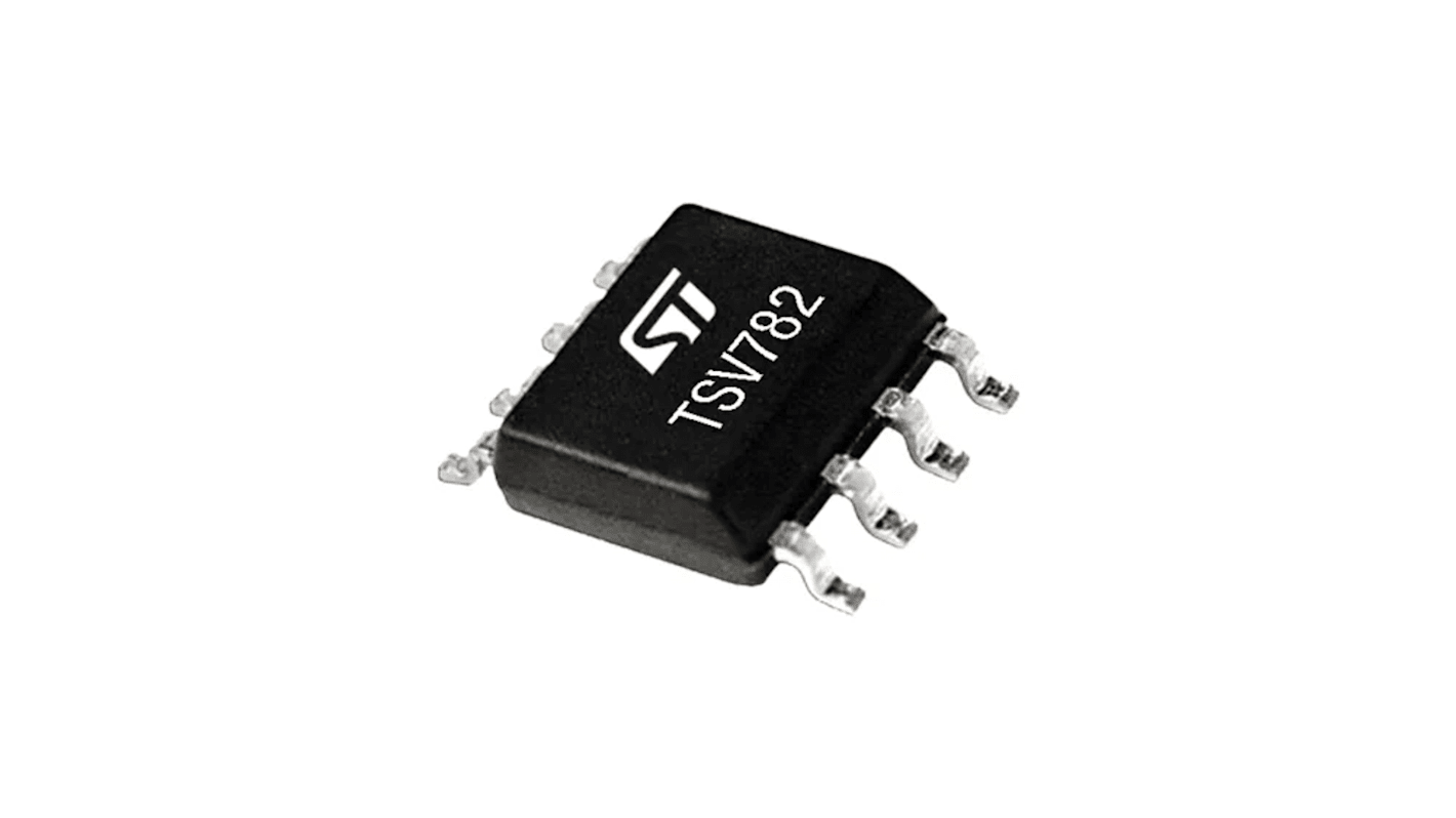 TSV782IYDT STMicroelectronics, High Bandwidth, Op Amp, RRIO, 4MHz 400 MHz, 6 V, 8-Pin SO8