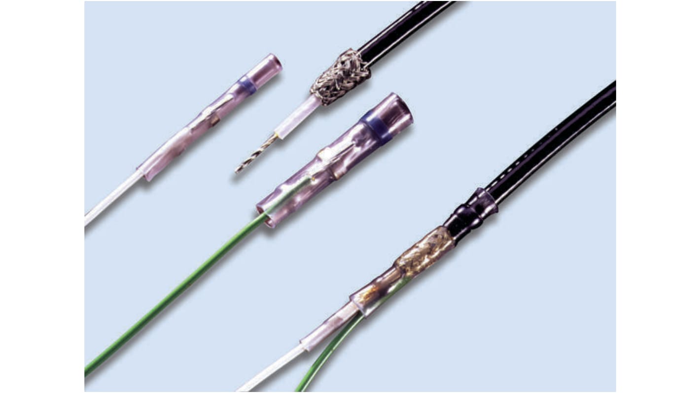 TE Connectivity Transparent Polyolefin Solder Sleeve 33mm Length 3.7 → 7mm Cable Diameter