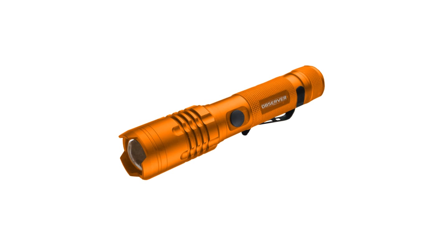 Observer Tools FL1000-O LED Torch Orange - Rechargeable 1200 lm, 174 mm ...