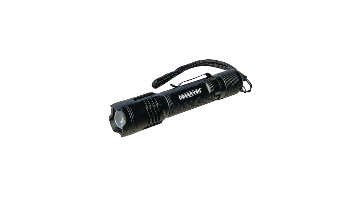 Observer Tools OBS-FL2 Akku LED Taschenlampe LED Schwarz im Alu-Gehäuse , 1000 lm / 230 m, 135 mm